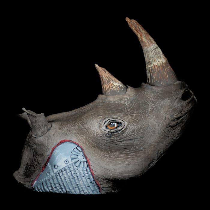 Rhinocéros, sculpture de Dyson — L’Arche, vue 2