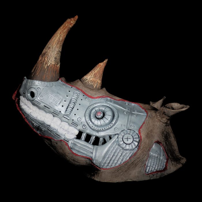 Rhinocéros, sculpture de Dyson — L’Arche, vue 3