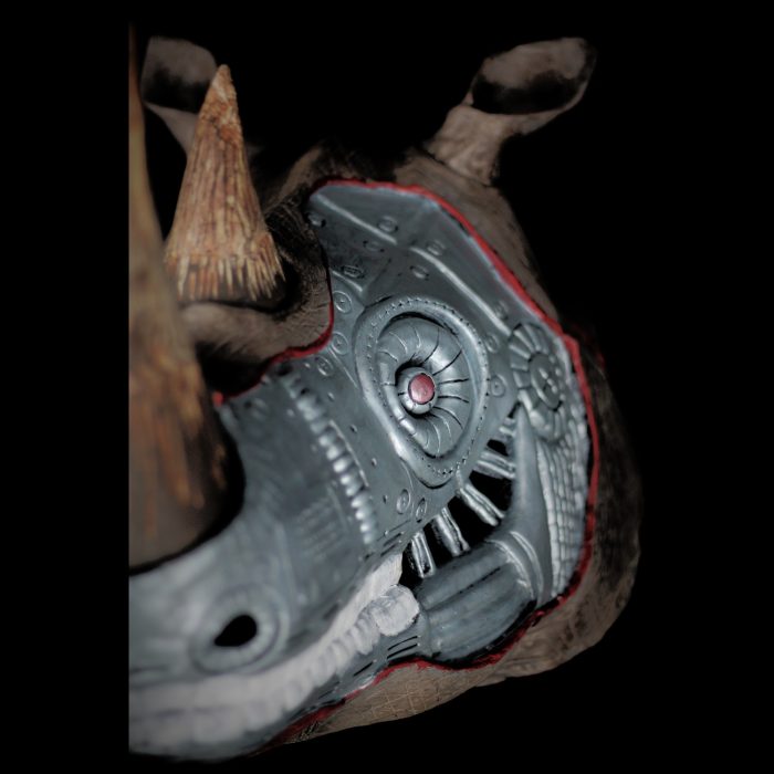 Rhinocéros, sculpture de Dyson — L’Arche, vue 4