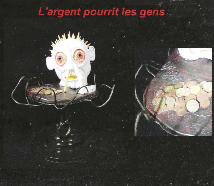 L'argent pourrit les gens, sculpture de Dyson — planche du livret